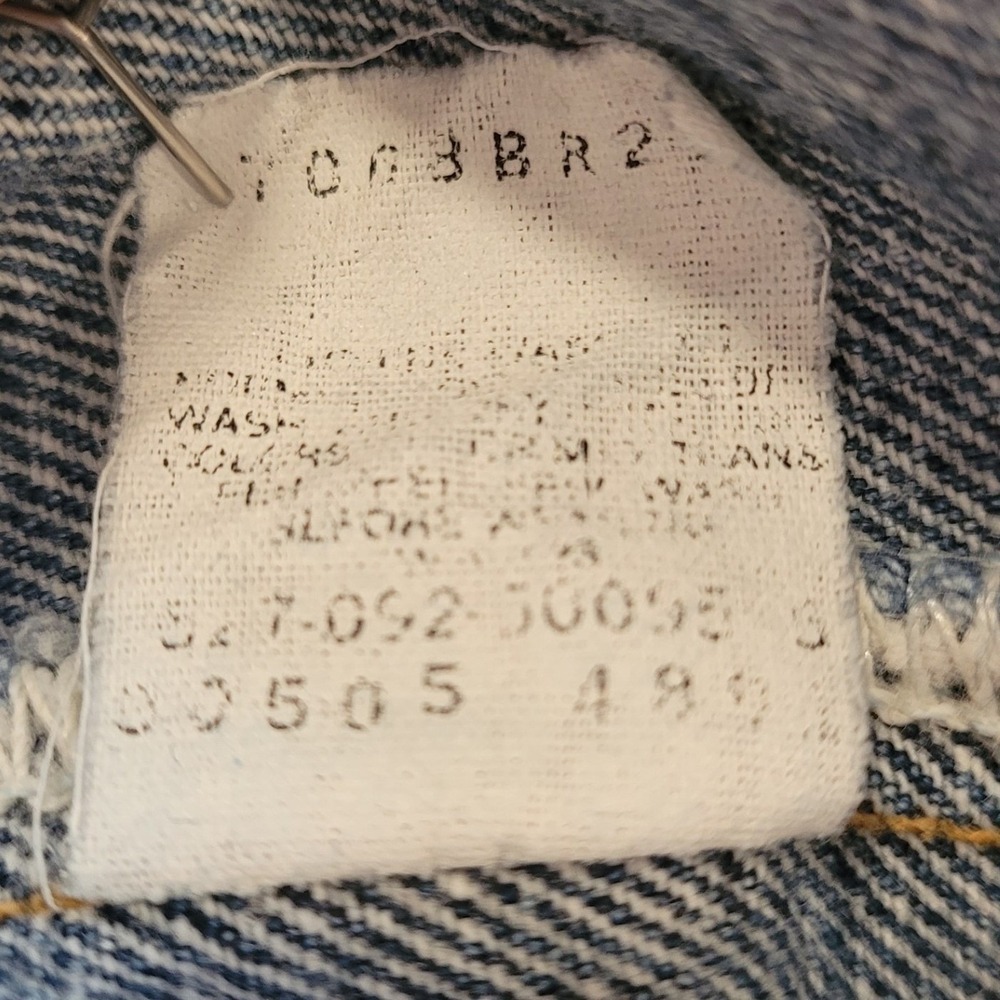Levis 505 Jeans Vintage 90s Made in USA 32x32 Light Wash Distressed Grunge Zip - Picture 5 of 13